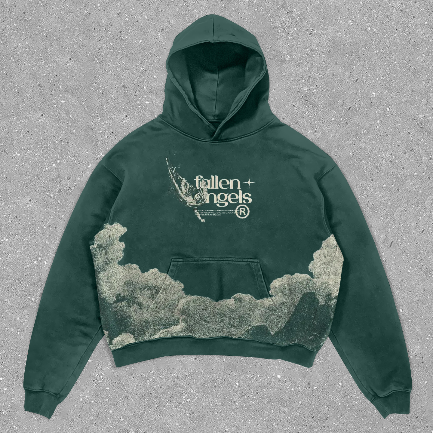 Casual Retro Fallen Angel Print Hoodie