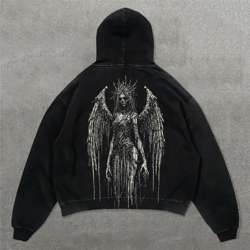 Casual Darkness Street print hoodie